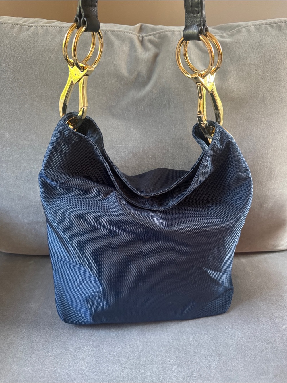 🔥 JPK Paris 75 Navy Blue Ballistic Nylon Slouchy Shoulder Hobo Bag